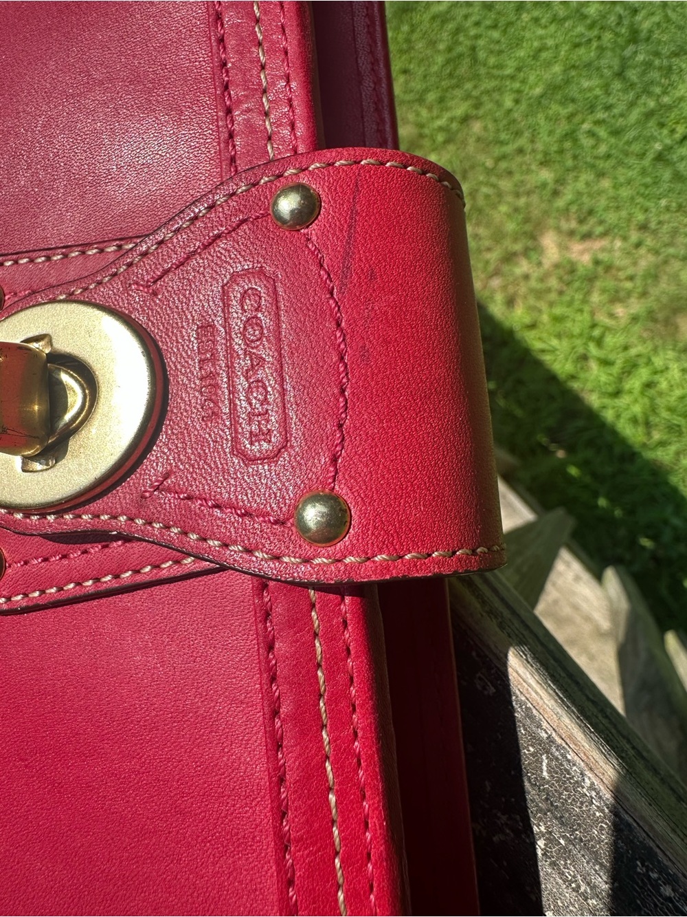 Coach Pink Leather Turnlock Planner - Picture 3 of 13